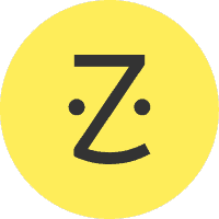 A yellow circle features a stylized smiley face crafted with the letter "Z" and two dots as eyes, forming a minimalist emoticon design that could lighten up any physical therapy NYC clinic or pain management NYC center.