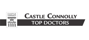 Logo displaying "Castle Connolly Top Doctors" in black text with a decorative emblem on the left side, reflecting excellence in fields such as pain management NYC and physical therapy NYC.