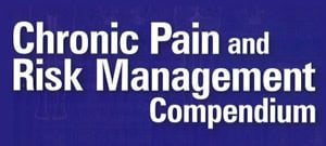 Blue cover with the text "Chronic Pain and Risk Management Compendium" in white bold letters, offering insights into effective pain management NYC solutions.