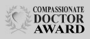 Logo featuring the text "Compassionate Doctor Award" with a stylized heart and two laurel branches on the left, all in grayscale—honoring excellence in fields like pain management NYC.