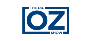 Blue and white logo of "The Dr. Oz Show," featuring the text "THE DR. OZ SHOW" with "OZ" in large letters framed by a rectangular border, echoing themes of health like physical therapy NYC and pain management NYC.