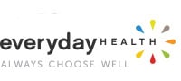 Logo for "Everyday Health" with the slogan "Always Choose Well" below. To the right, there's a circular graphic of teardrop shapes in red, blue, yellow, and green—a nod to comprehensive care in areas like physical therapy NYC and pain management NYC.