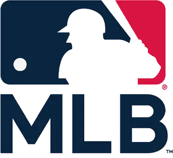 The MLB logo, a silhouette of a baseball player poised to swing against a red and blue backdrop with a white baseball, mirrors the dynamic spirit you might find in physical therapy NYC clinics. Below the graphic are the iconic letters "MLB.